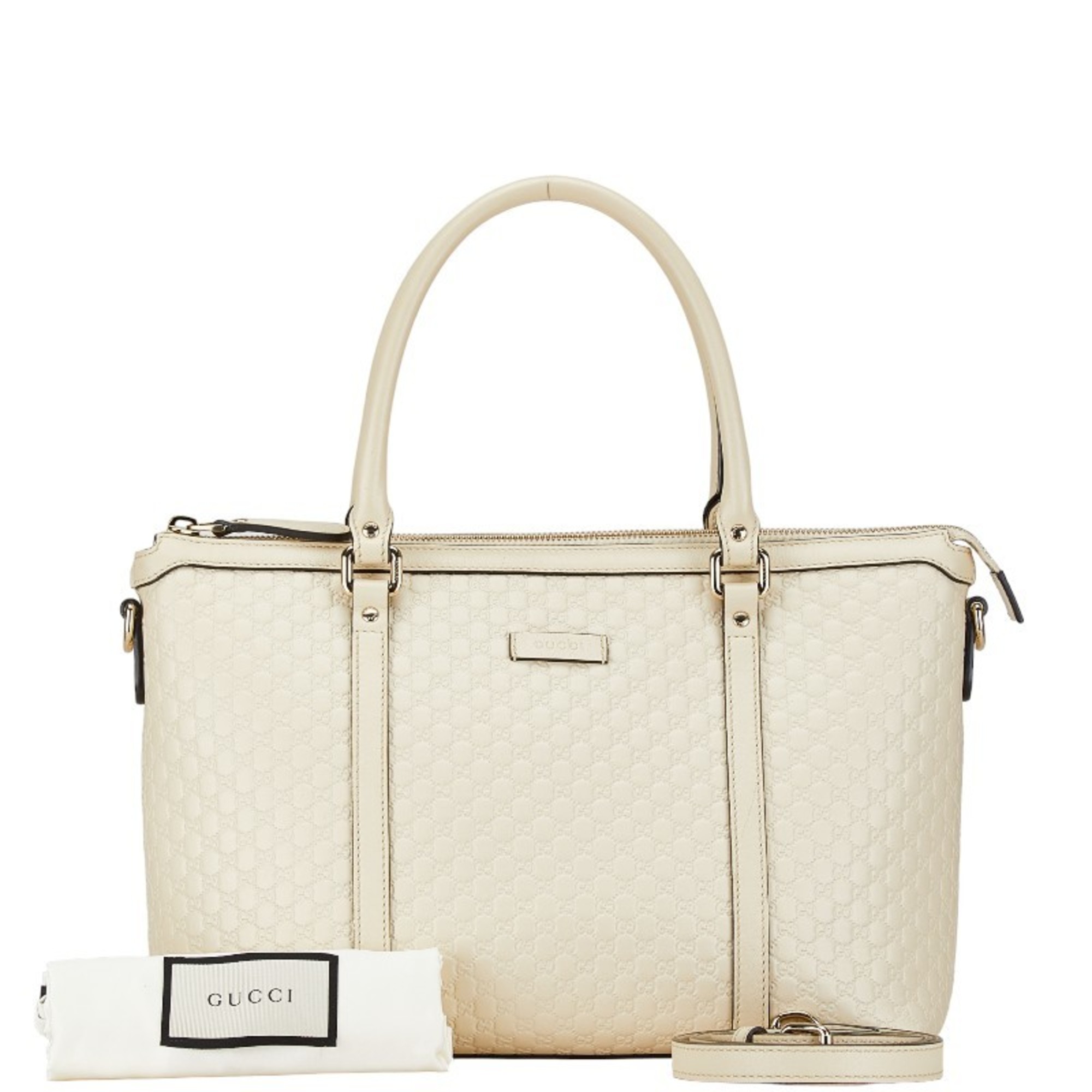 Gucci Micro Guccissima Handbag Shoulder Bag 449656 White Leather Women's GUCCI