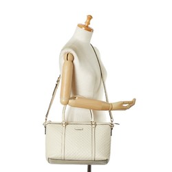 Gucci Micro Guccissima Handbag Shoulder Bag 449656 White Leather Women's GUCCI