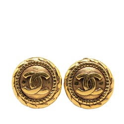 Chanel Coco Mark Earrings Gold Plated Women's CHANEL