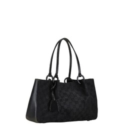 Gucci GG Canvas Handbag Tote Bag 94898 Black Leather Women's GUCCI