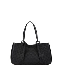 Gucci GG Canvas Handbag Tote Bag 94898 Black Leather Women's GUCCI