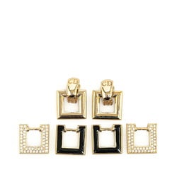 Christian Dior Dior Earrings Set Gold Plated Women's