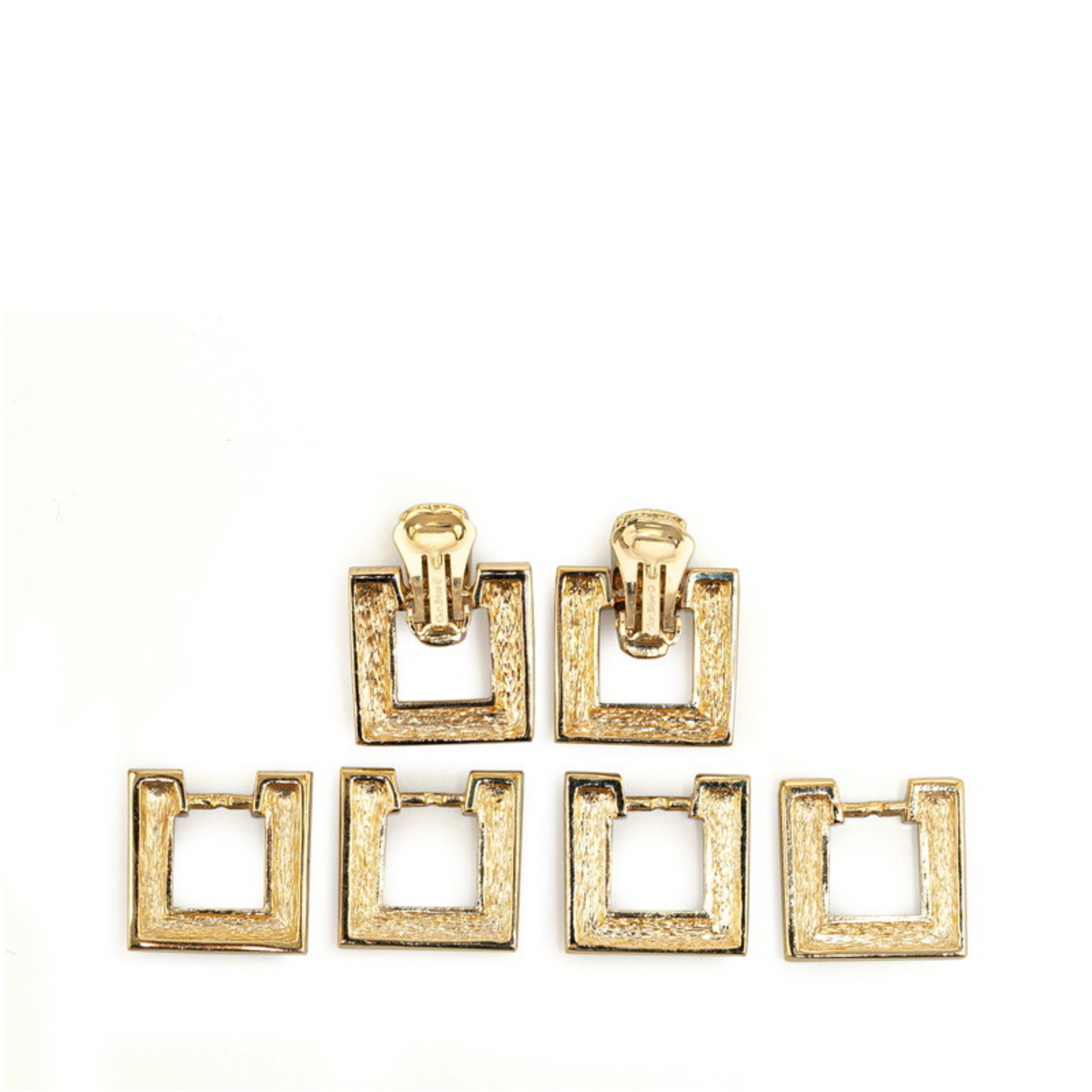 Christian Dior Dior Earrings Set Gold Plated Women's