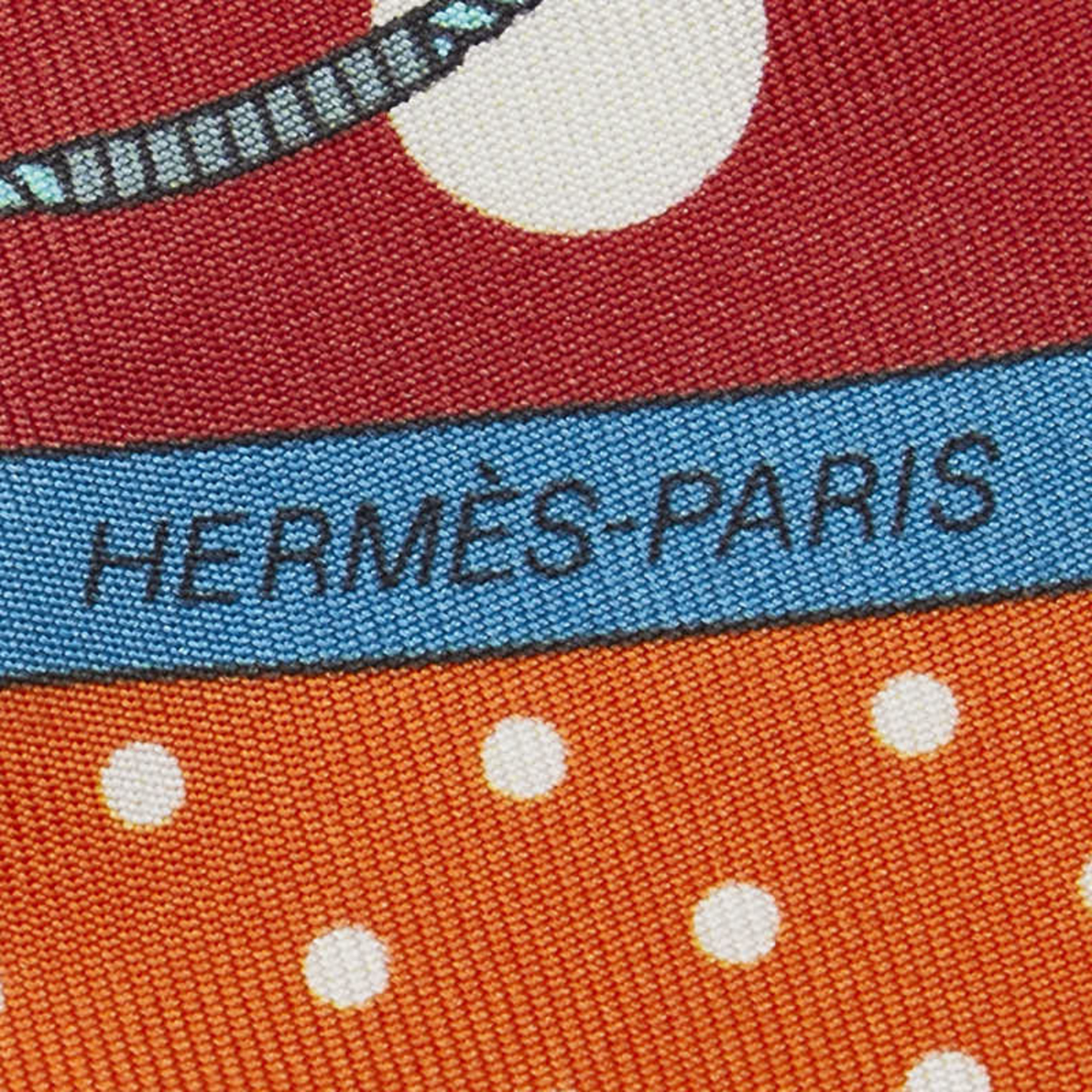 Hermes Clic Clac a Pois Click Crack Dot Scarf Muffler Twilly Orange Multicolor Silk Women's HERMES