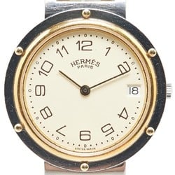 Hermes Clipper Watch CL4.220 Quartz Ivory Dial Stainless Steel Plated Women's HERMES