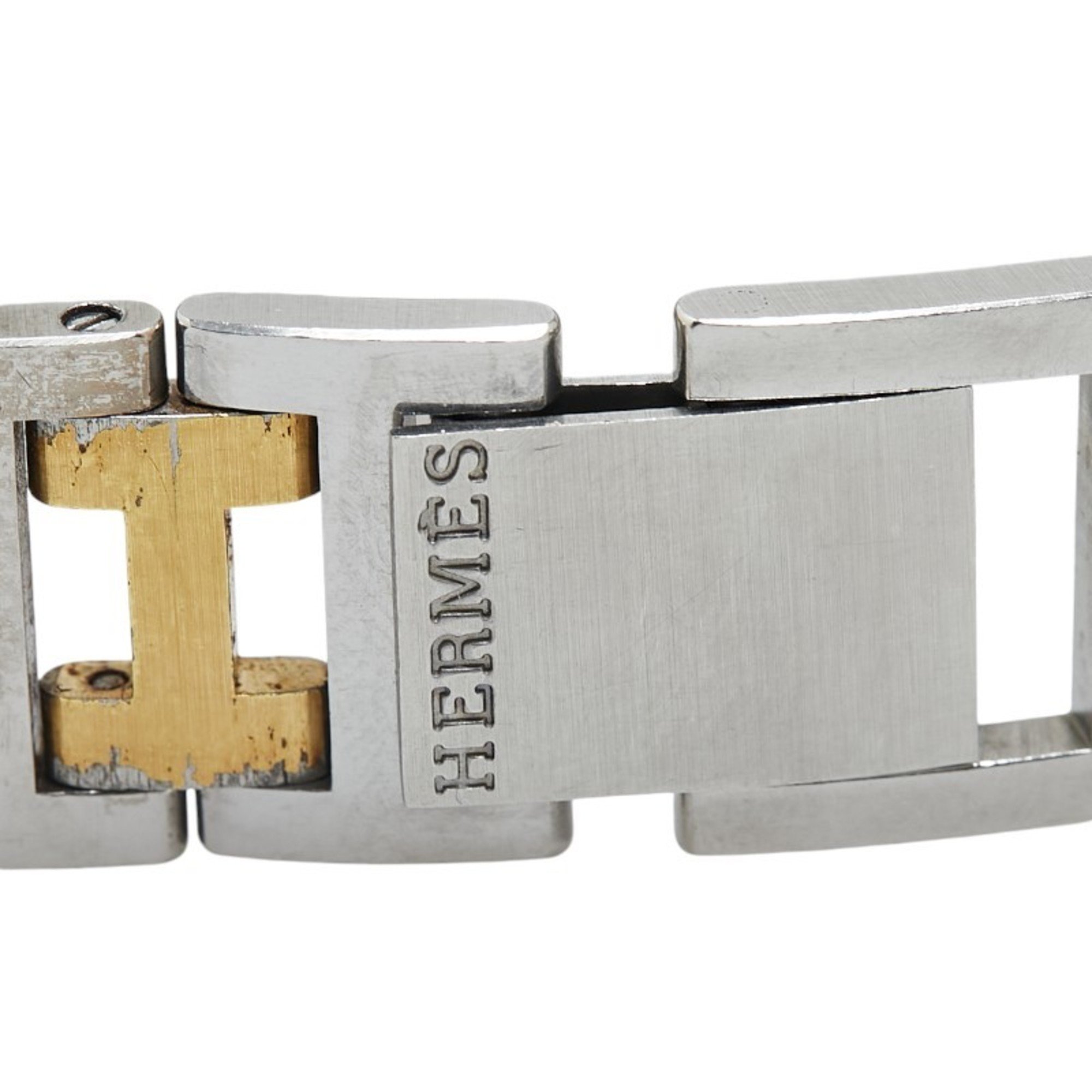 Hermes Clipper Watch CL4.220 Quartz Ivory Dial Stainless Steel Plated Women's HERMES