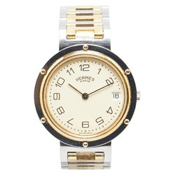 Hermes Clipper Watch CL4.220 Quartz Ivory Dial Stainless Steel Plated Women's HERMES