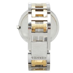 Hermes Clipper Watch CL4.220 Quartz Ivory Dial Stainless Steel Plated Women's HERMES