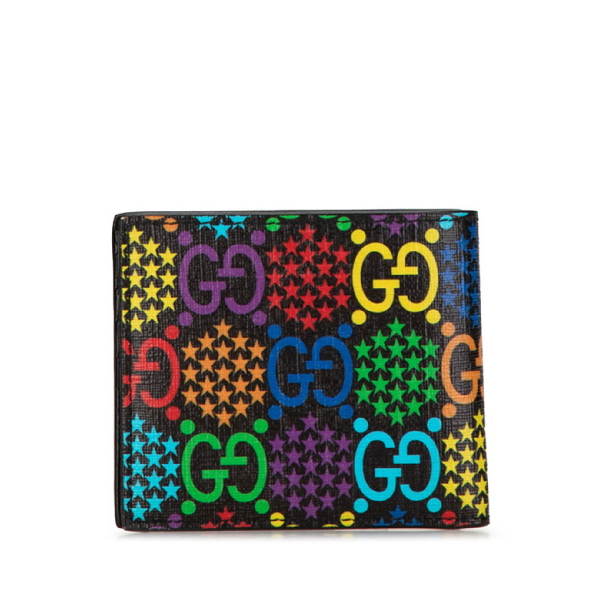 Gucci GG Psychedelic Bi-fold Wallet 601089 Black Multicolor PVC Women's GUCCI