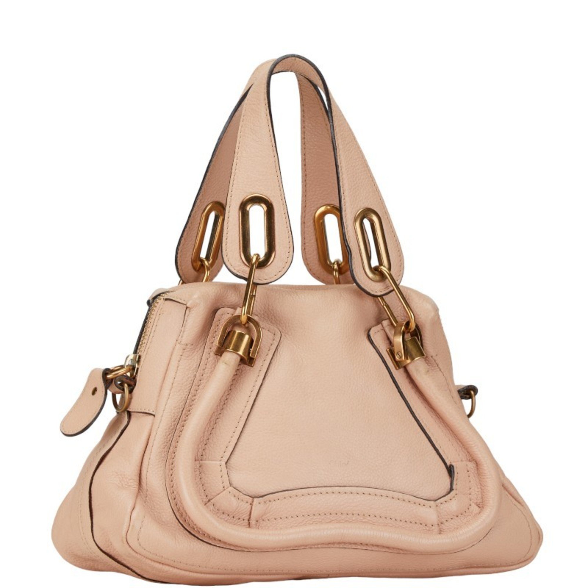 Chloé Chloe Paraty Handbag Shoulder Bag 8HS891-043 Pink Leather Women's