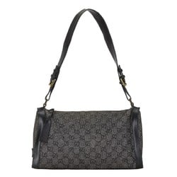 Gucci GG Canvas One Shoulder Bag 92706 Black Leather Women's GUCCI