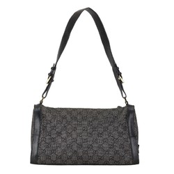 Gucci GG Canvas One Shoulder Bag 92706 Black Leather Women's GUCCI