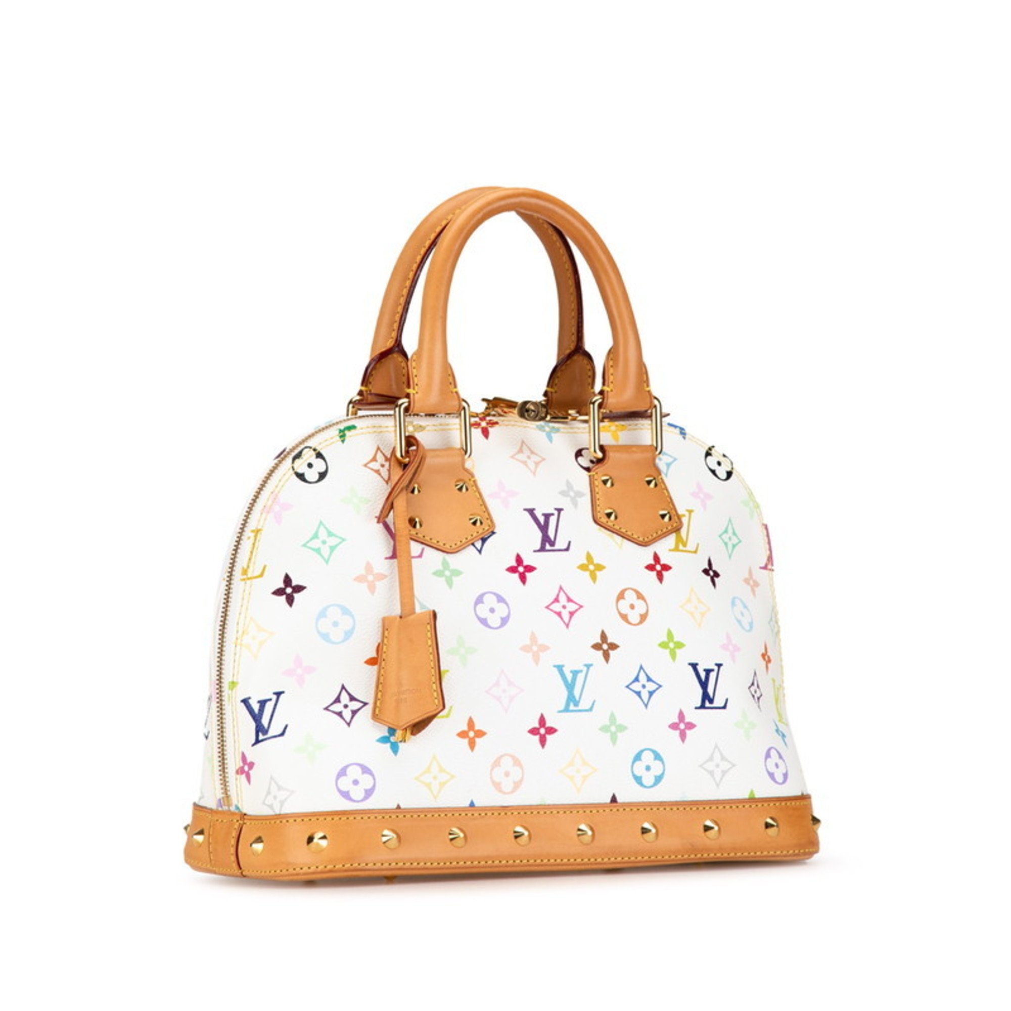 Louis Vuitton Monogram Multicolor Alma PM Blanc Handbag M40443 White Brown PVC Leather Women's LOUIS VUITTON