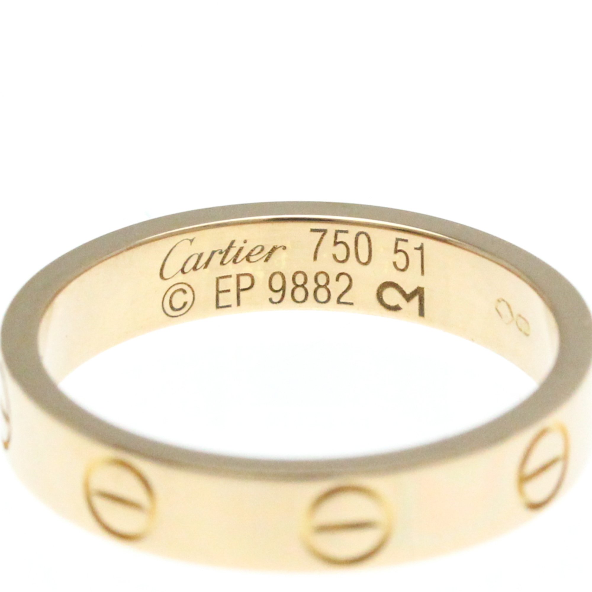 Cartier Love Mini Love Ring Pink Gold (18K) Fashion No Stone Band Ring Pink Gold