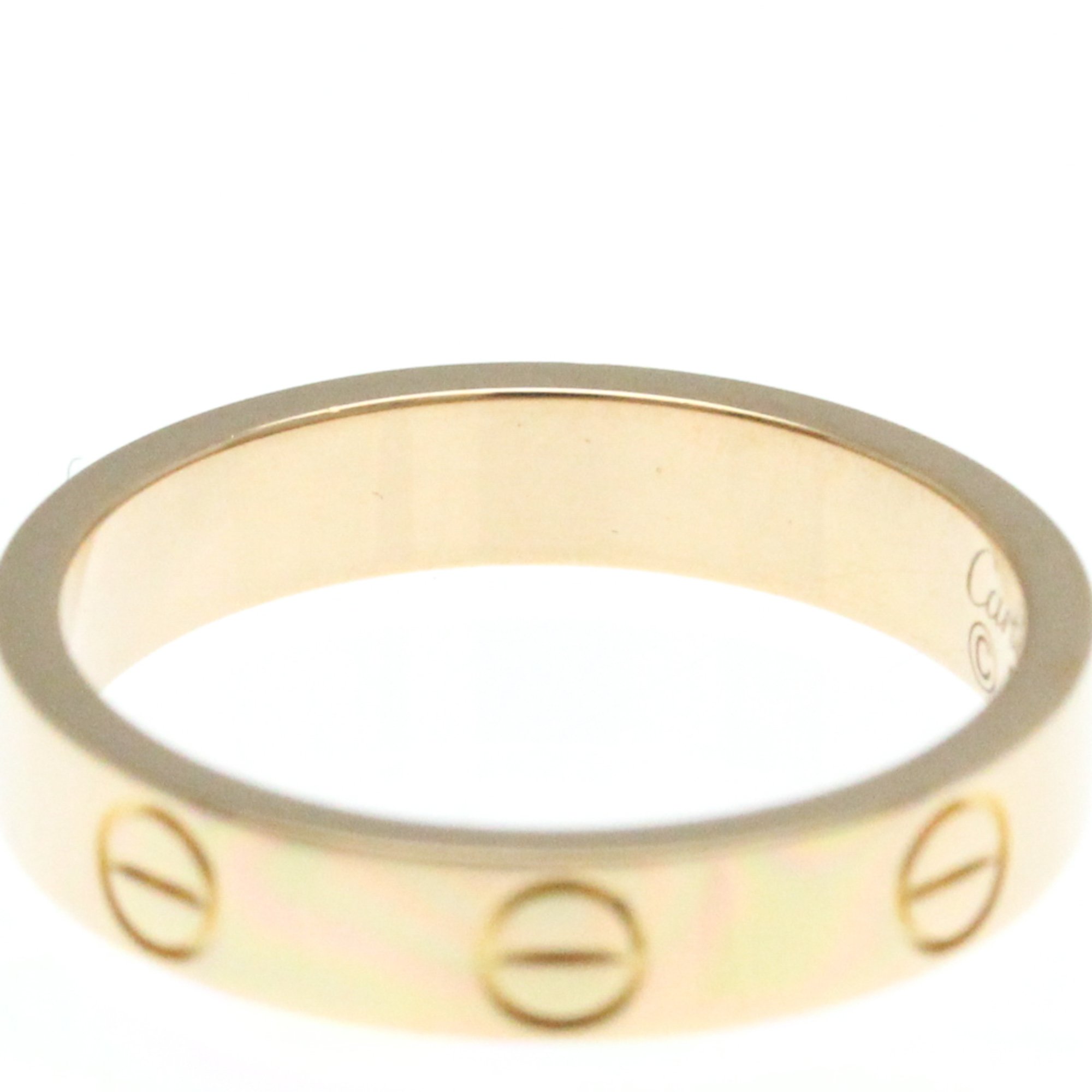 Cartier Love Mini Love Ring Pink Gold (18K) Fashion No Stone Band Ring Pink Gold