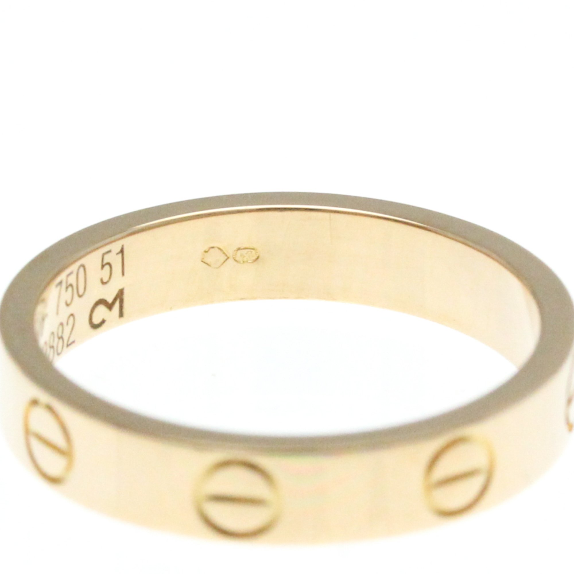 Cartier Love Mini Love Ring Pink Gold (18K) Fashion No Stone Band Ring Pink Gold