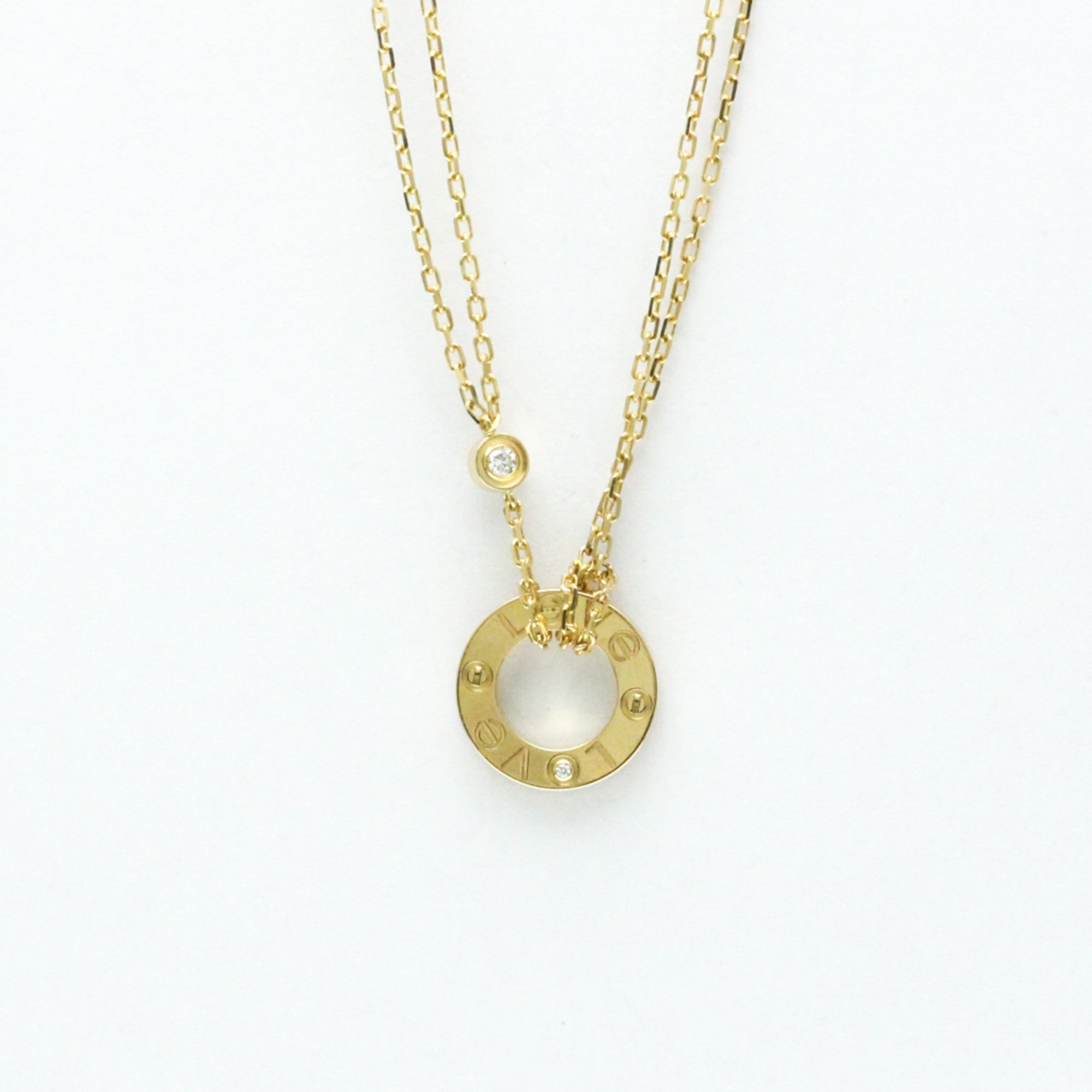 Cartier Love Circle Necklace B7219500 Yellow Gold (18K) Diamond Men,Women Pendant Necklace (Gold)