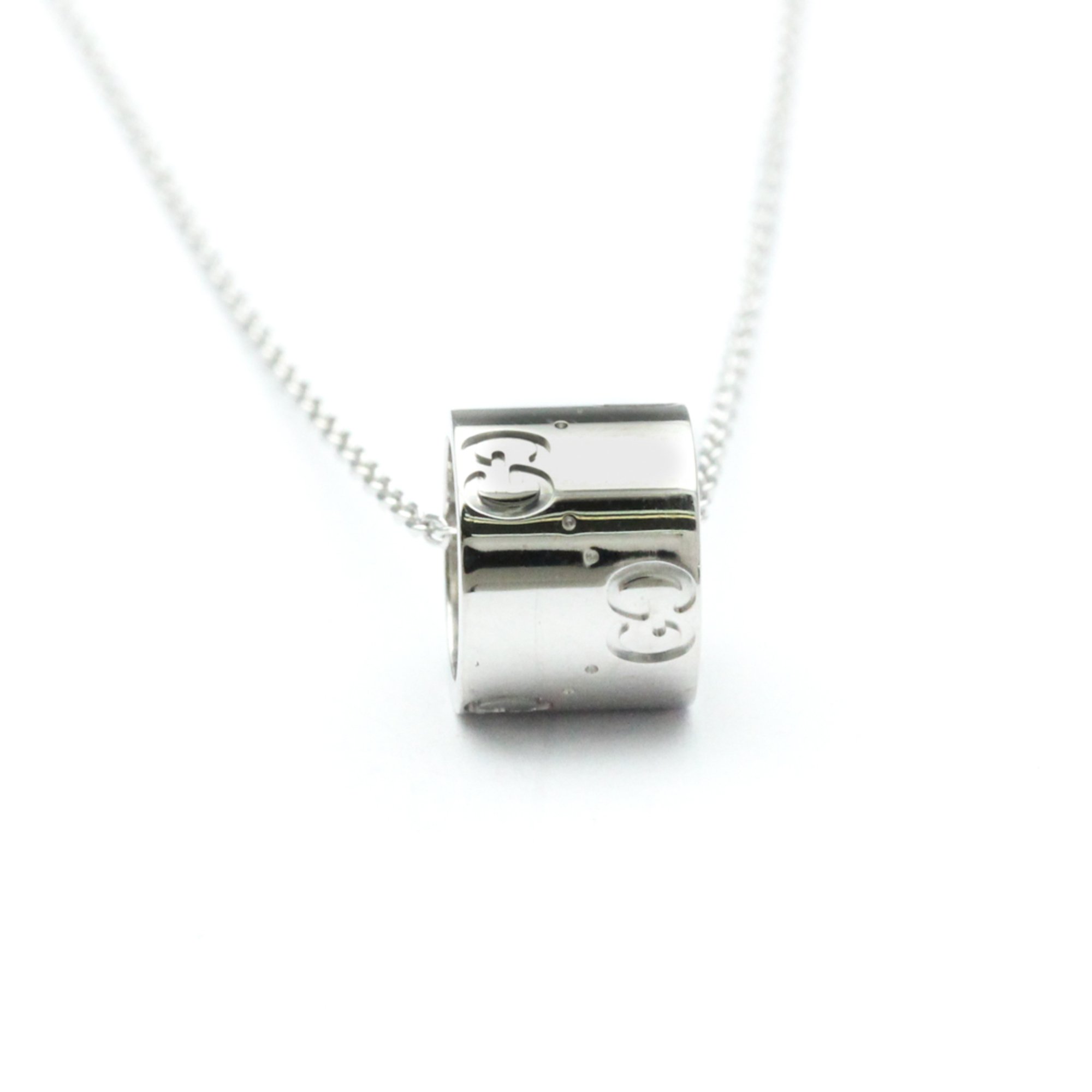 Gucci Icon Necklace White Gold (18K) Men,Women Fashion Pendant Necklace (Silver)