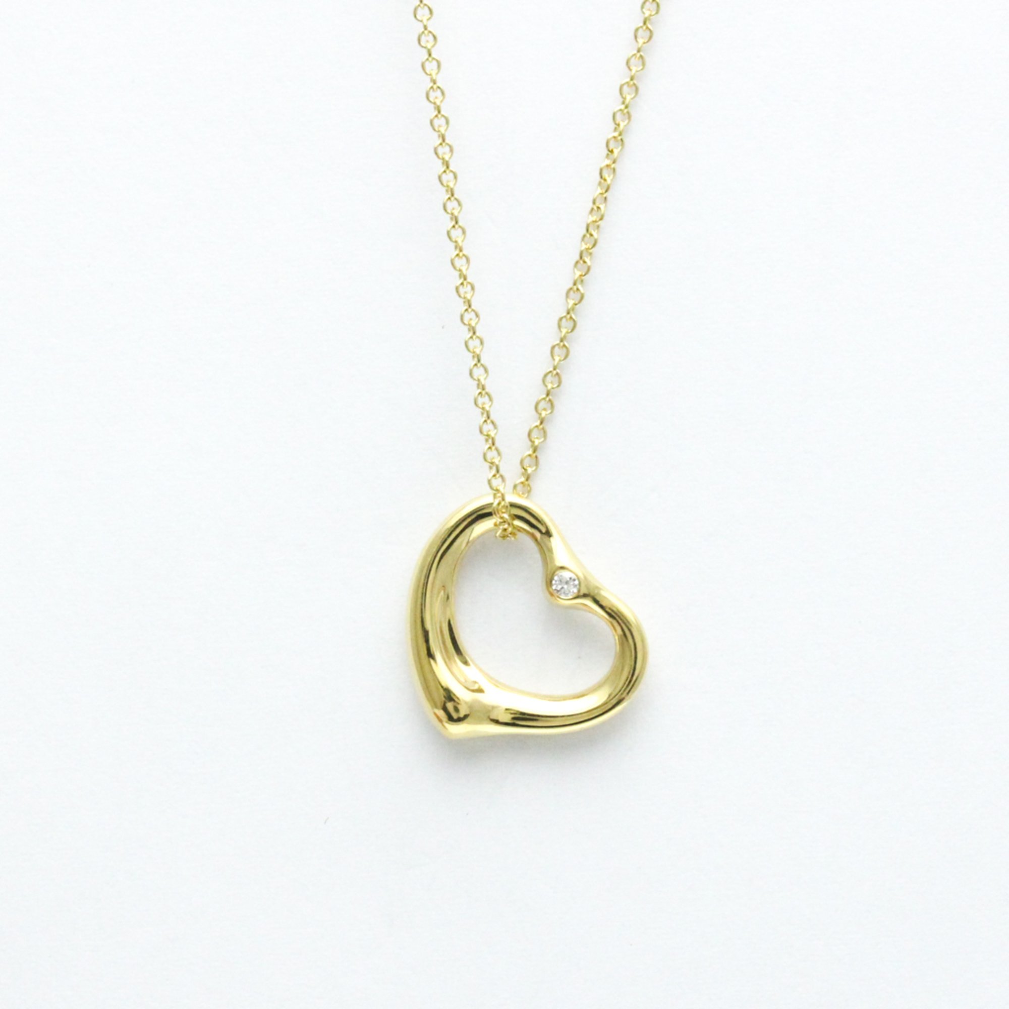 Tiffany Open Heart 2P Diamond Necklace Yellow Gold (18K) Diamond Men,Women Fashion Pendant Necklace (Gold)