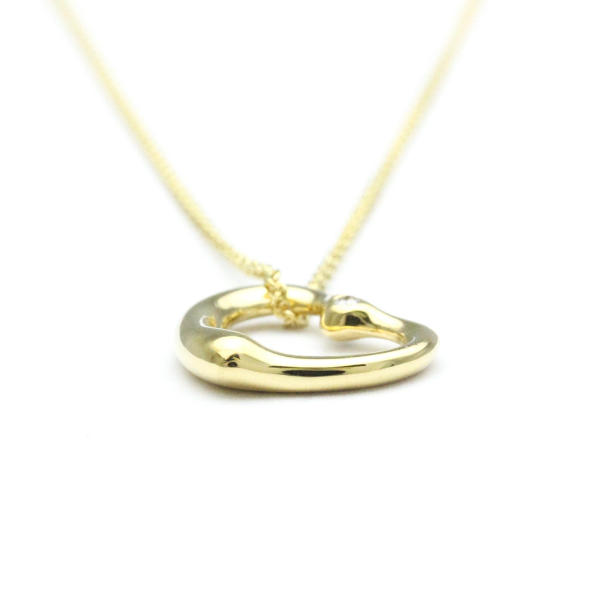 Tiffany Open Heart 2P Diamond Necklace Yellow Gold (18K) Diamond Men,Women Fashion Pendant Necklace (Gold)