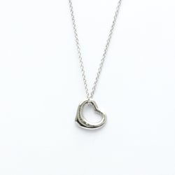 Tiffany Open Heart Necklace Platinum 950 No Stone Men,Women Fashion Pendant Necklace (Silver)