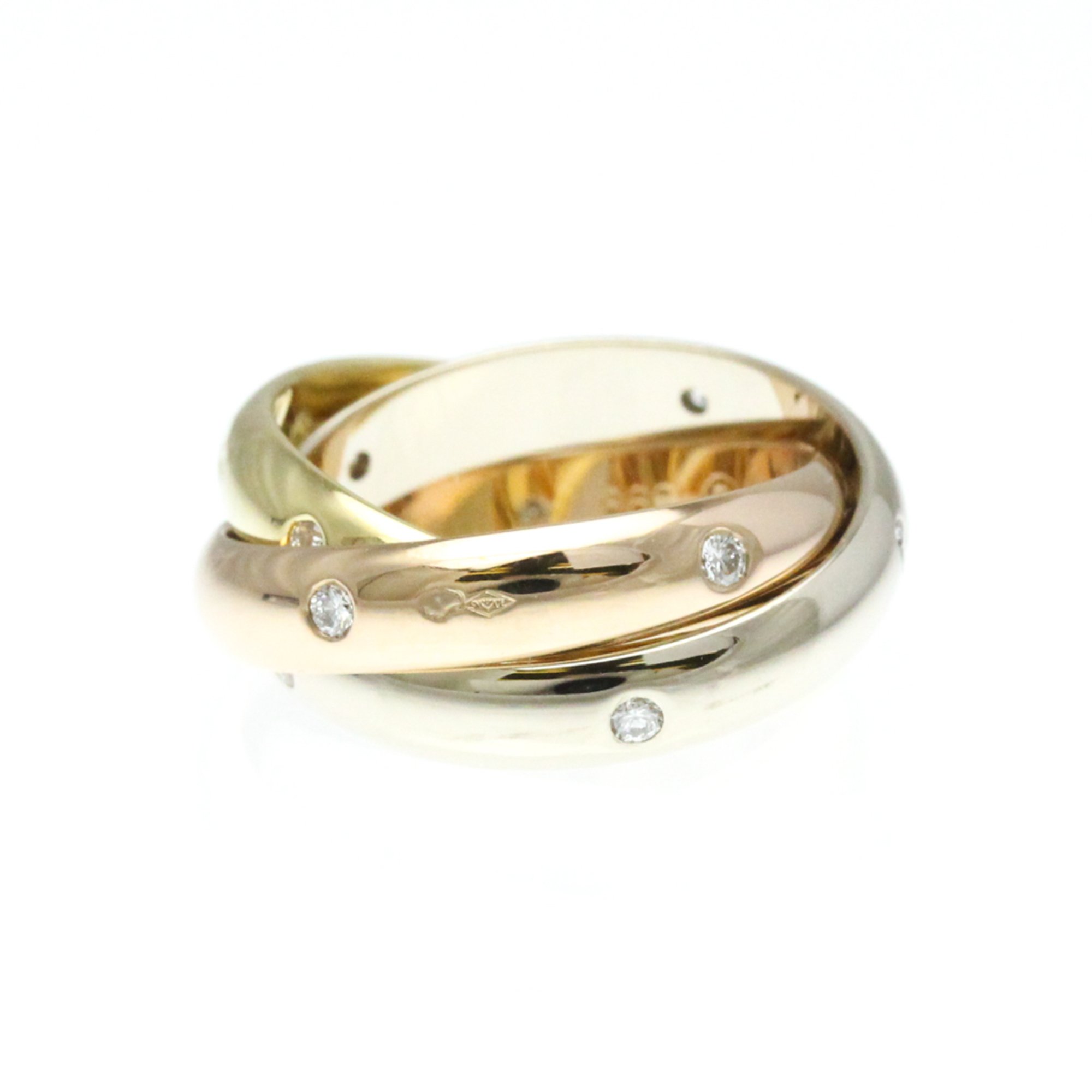 Cartier Trinity Ring 15PD Pink Gold (18K),White Gold (18K),Yellow Gold (18K) Fashion Diamond Band Ring Gold