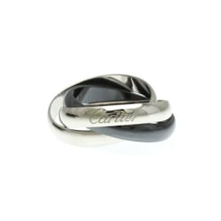 Cartier Trinity Ceramic,White Gold (18K) Fashion No Stone Band Ring Black,Silver