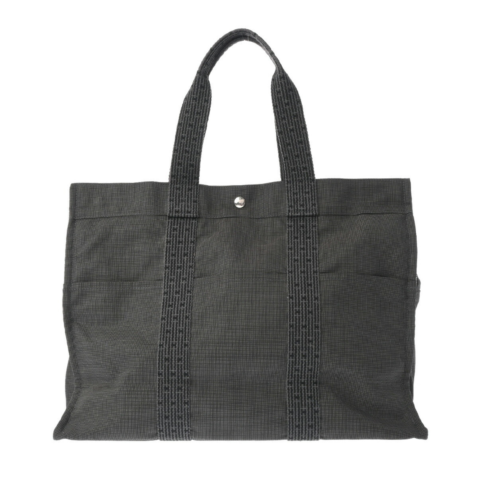 HERMES Hermes Air Line GM Grey Unisex Canvas Tote Bag