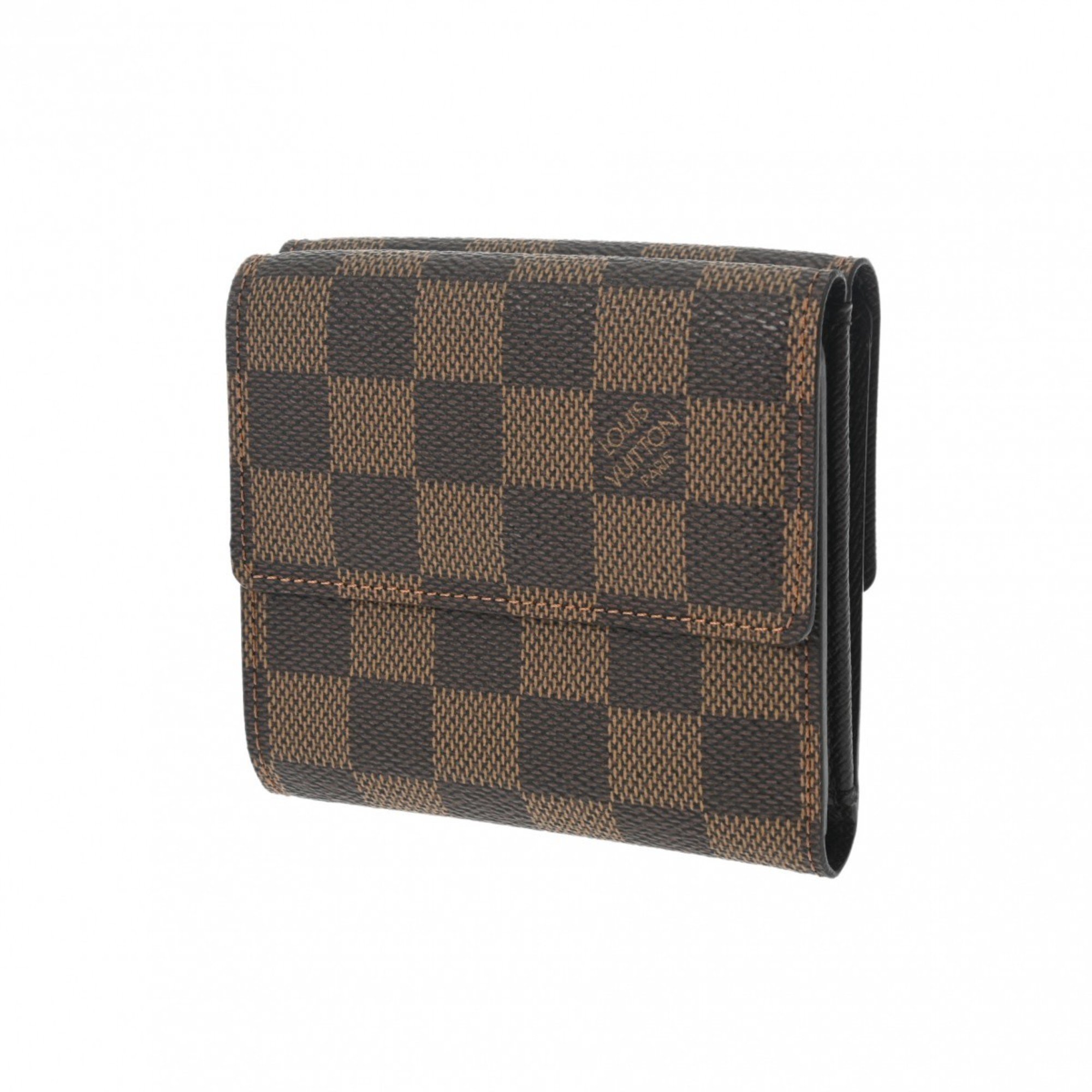 LOUIS VUITTON Damier Portefeuille Elise Brown N61654 Unisex Canvas Bi-fold Wallet