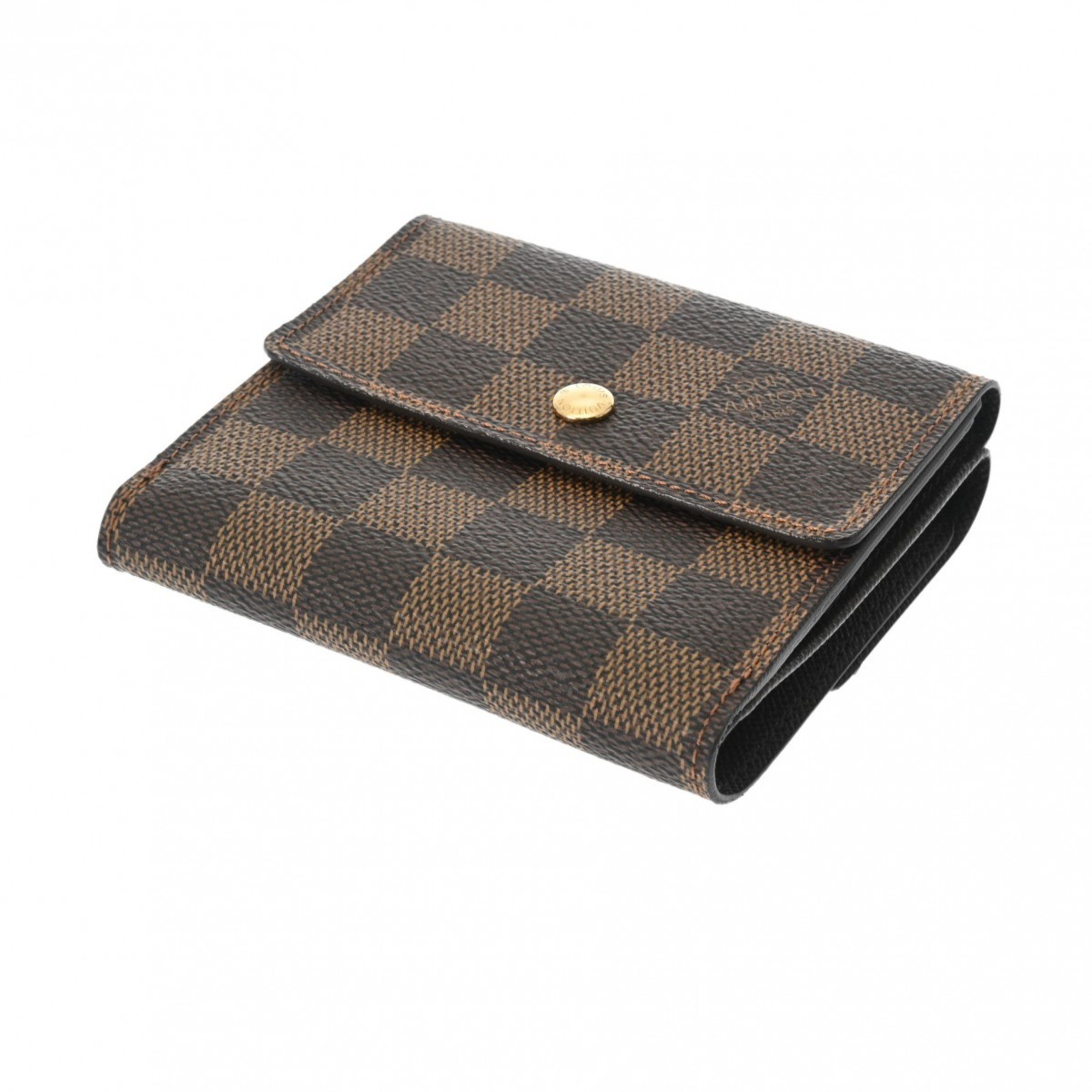 LOUIS VUITTON Damier Portefeuille Elise Brown N61654 Unisex Canvas Bi-fold Wallet