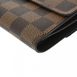 LOUIS VUITTON Damier Portefeuille Elise Brown N61654 Unisex Canvas Bi-fold Wallet