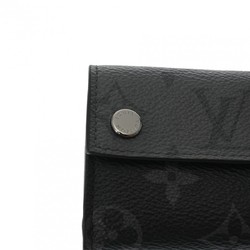 LOUIS VUITTON Louis Vuitton Monogram Eclipse Discovery Compact Wallet Black Grey M45417 Men's Tri-fold