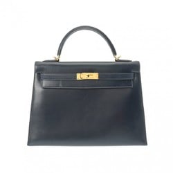 HERMES Kelly 32 Outside stitching Blue indigo E stamp (around 2001) Women's box calf handbag