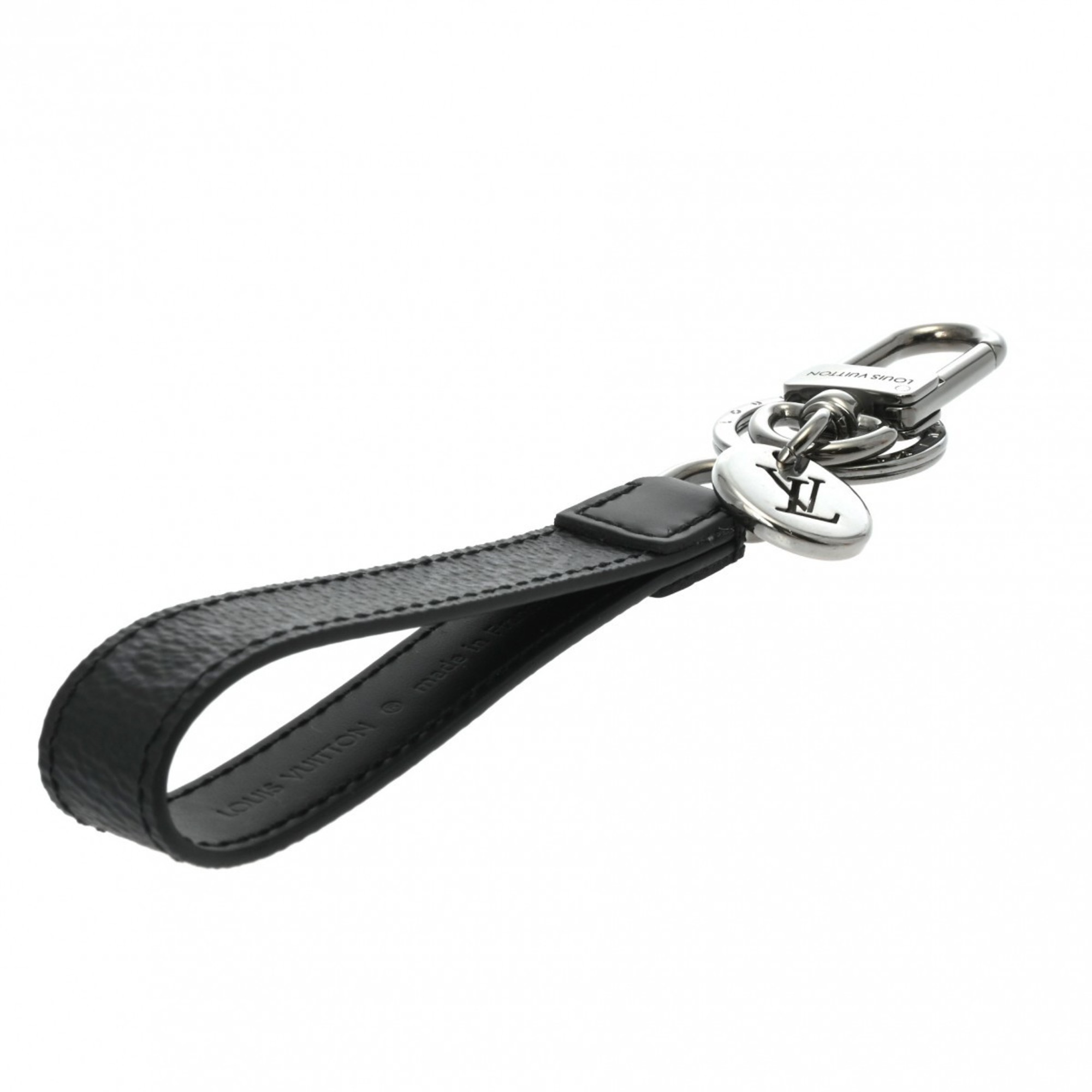 LOUIS VUITTON Louis Vuitton Monogram Eclipse Dragonne Black/Grey M61950 Unisex Leather Keychain