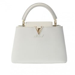 LOUIS VUITTON Capucines BB White M55832 Women's Taurillon Leather Handbag