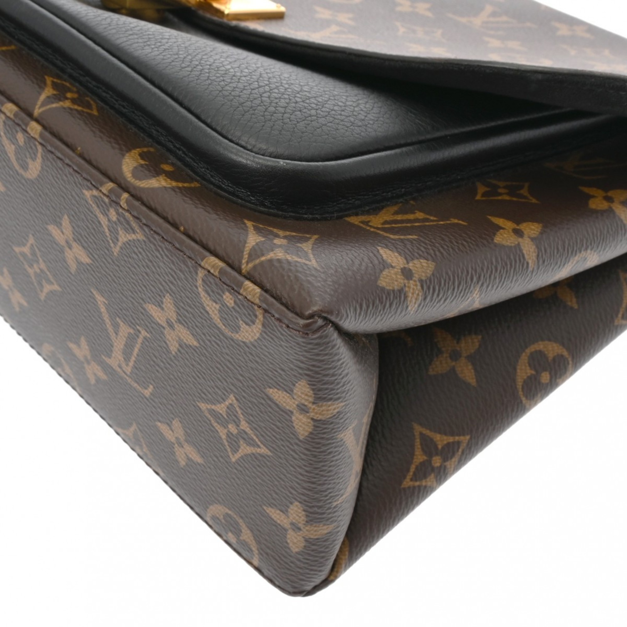 LOUIS VUITTON Louis Vuitton Monogram Marignan Noir M44259 Women's Canvas Handbag