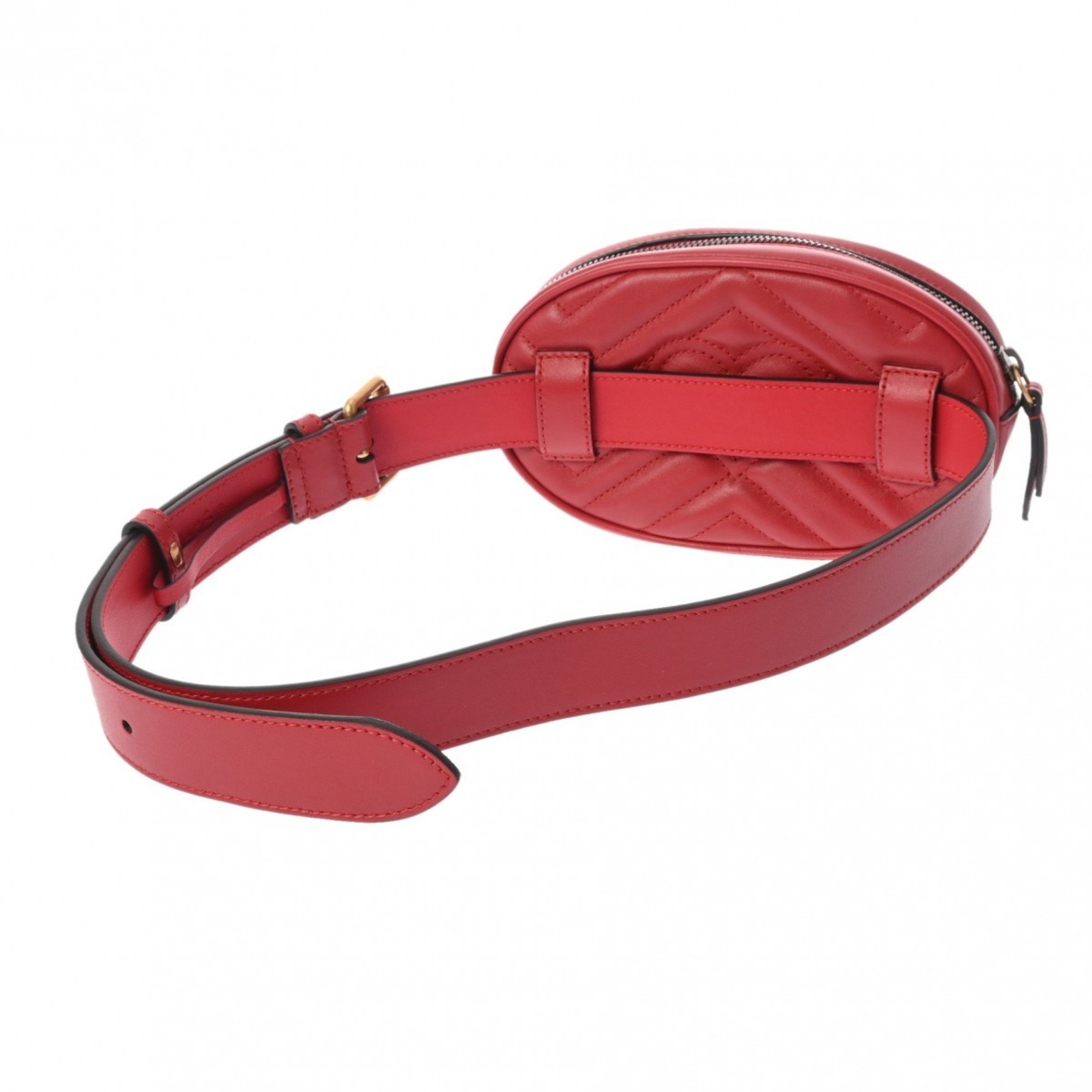 GUCCI GG Marmont Belt Bag Red 476434 Women's Leather Body