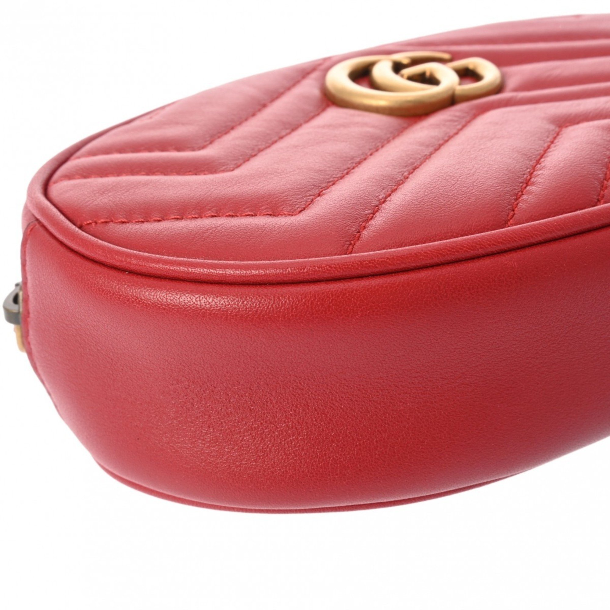 GUCCI GG Marmont Belt Bag Red 476434 Women's Leather Body