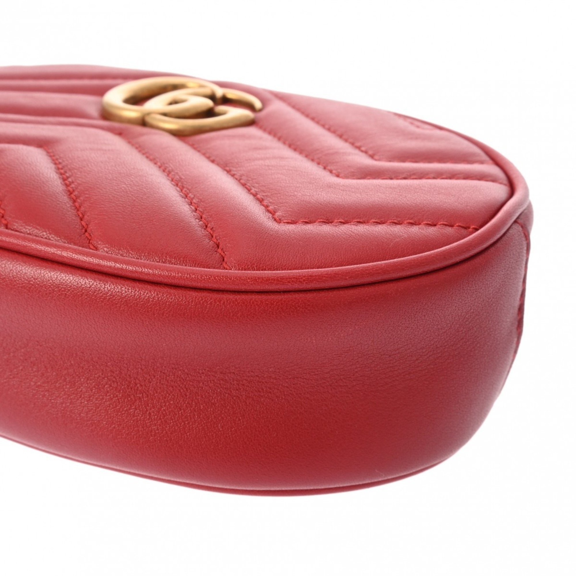 GUCCI GG Marmont Belt Bag Red 476434 Women's Leather Body