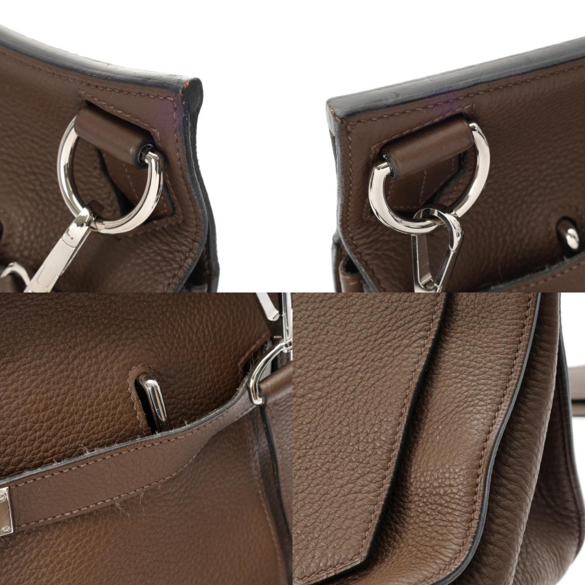 HERMES Hermes Gypsiere 34 Cacao □L stamp (around 2008) Women's Taurillon Clemence shoulder bag