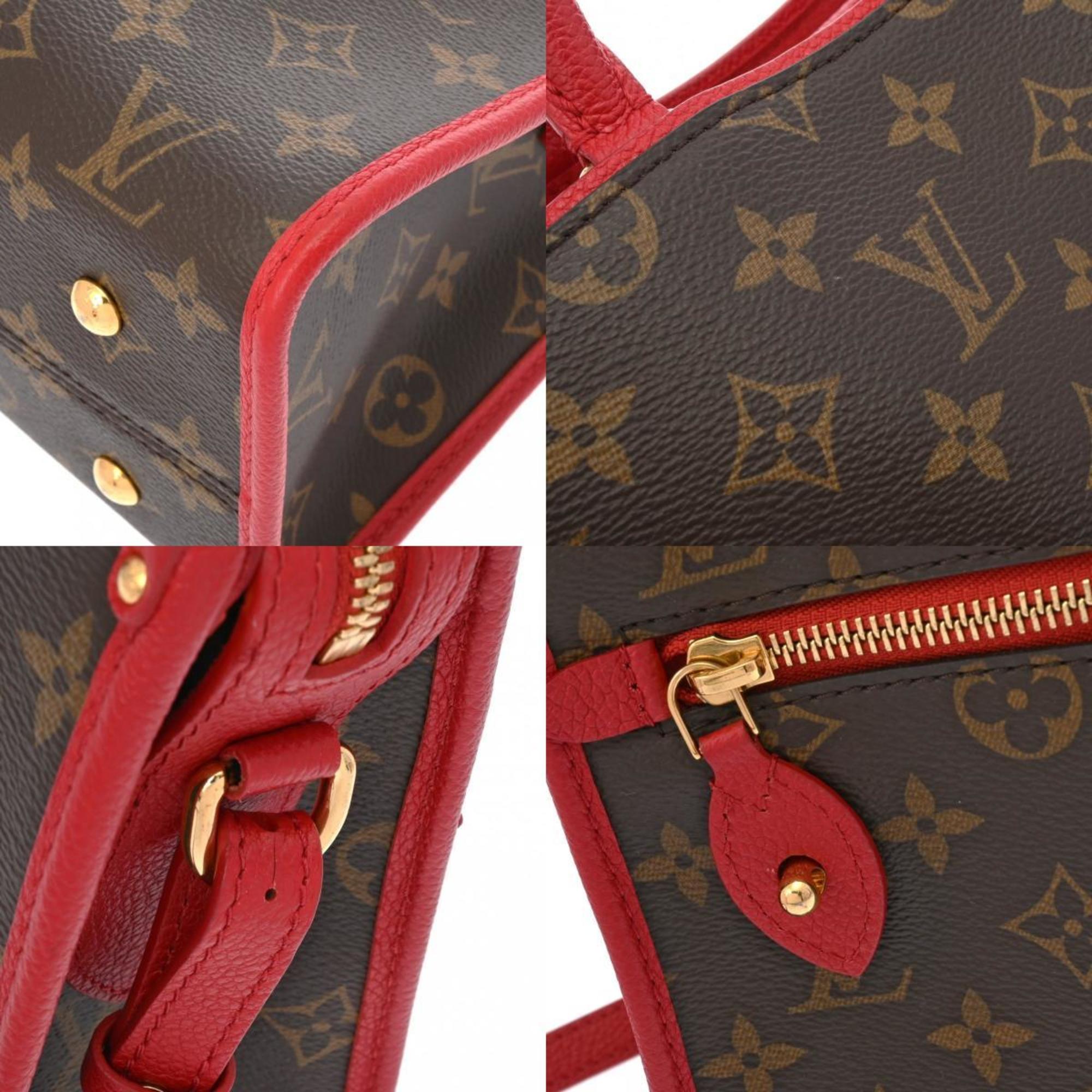 LOUIS VUITTON Louis Vuitton Monogram Popincourt PM Rouge M43433 Women's Canvas Handbag