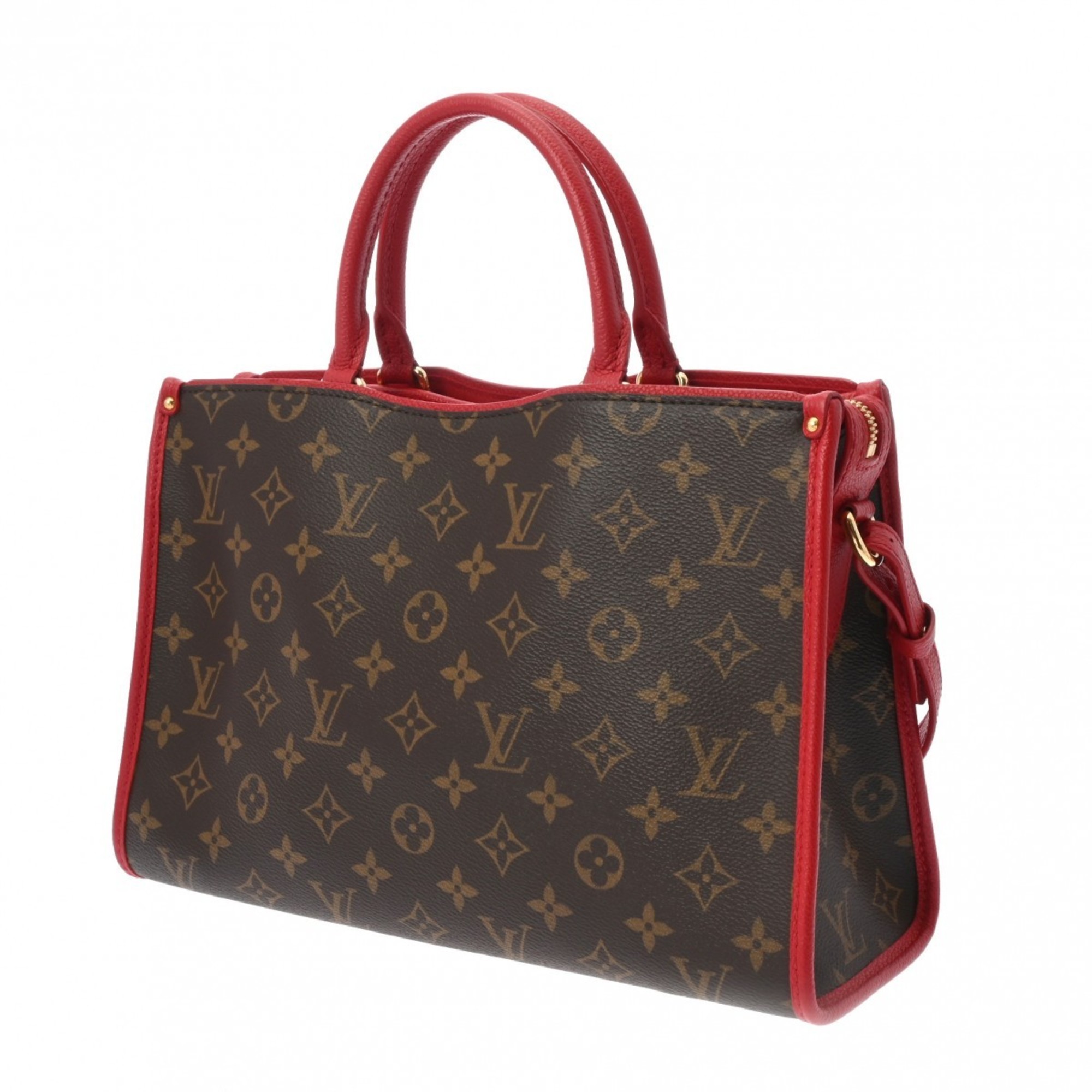 LOUIS VUITTON Louis Vuitton Monogram Popincourt PM Rouge M43433 Women's Canvas Handbag