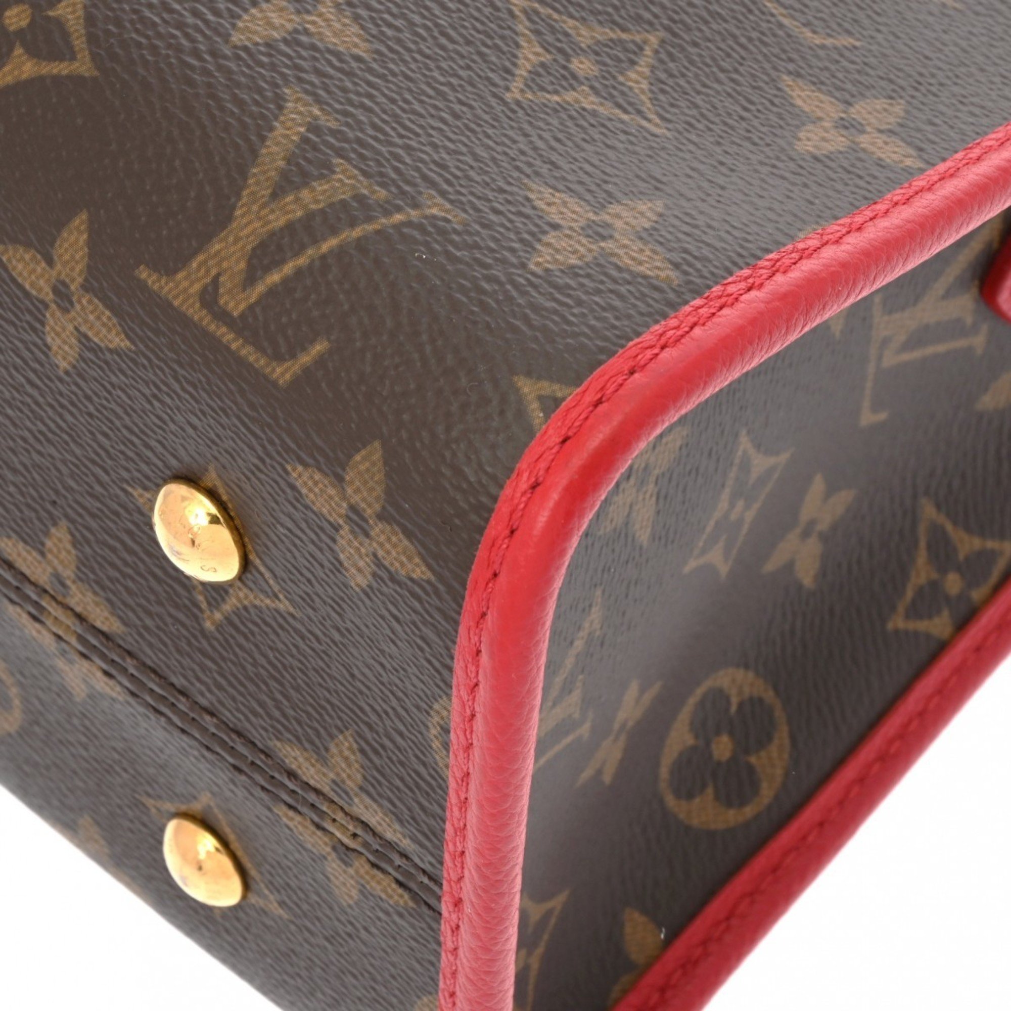 LOUIS VUITTON Louis Vuitton Monogram Popincourt PM Rouge M43433 Women's Canvas Handbag