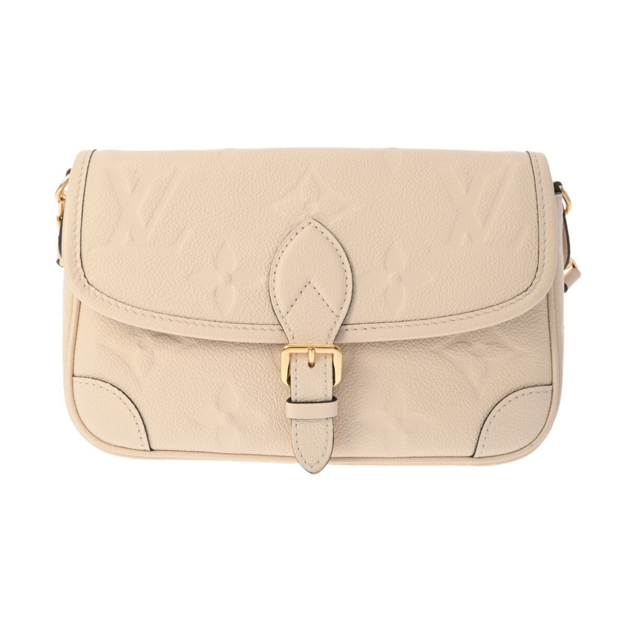 LOUIS VUITTON Louis Vuitton Monogram Empreinte Diane Creme M46388 Women's Leather Shoulder Bag