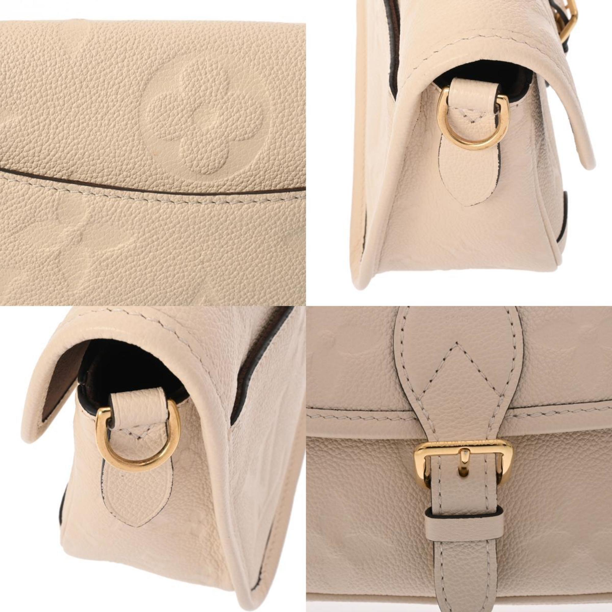 LOUIS VUITTON Louis Vuitton Monogram Empreinte Diane Creme M46388 Women's Leather Shoulder Bag