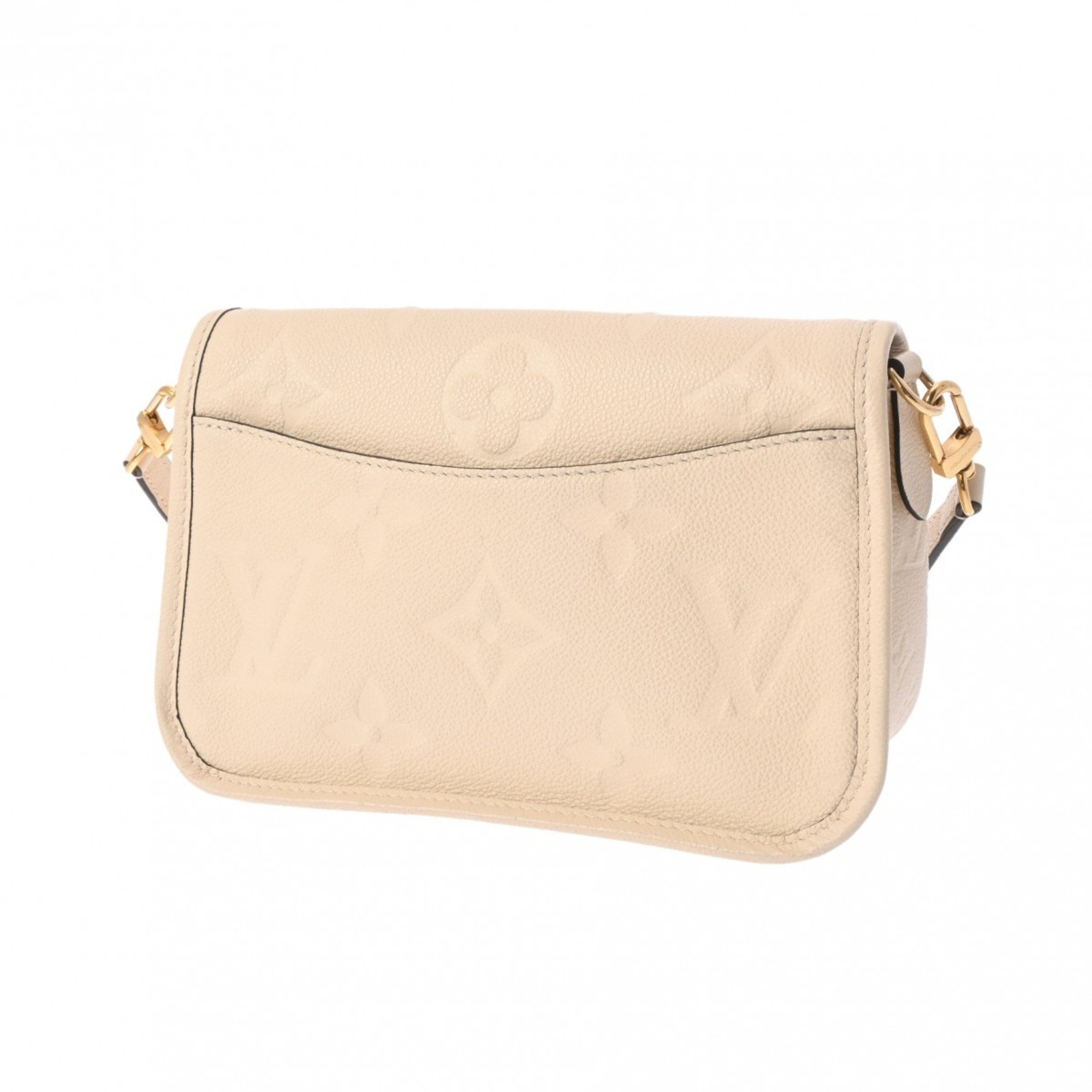 LOUIS VUITTON Louis Vuitton Monogram Empreinte Diane Creme M46388 Women's Leather Shoulder Bag