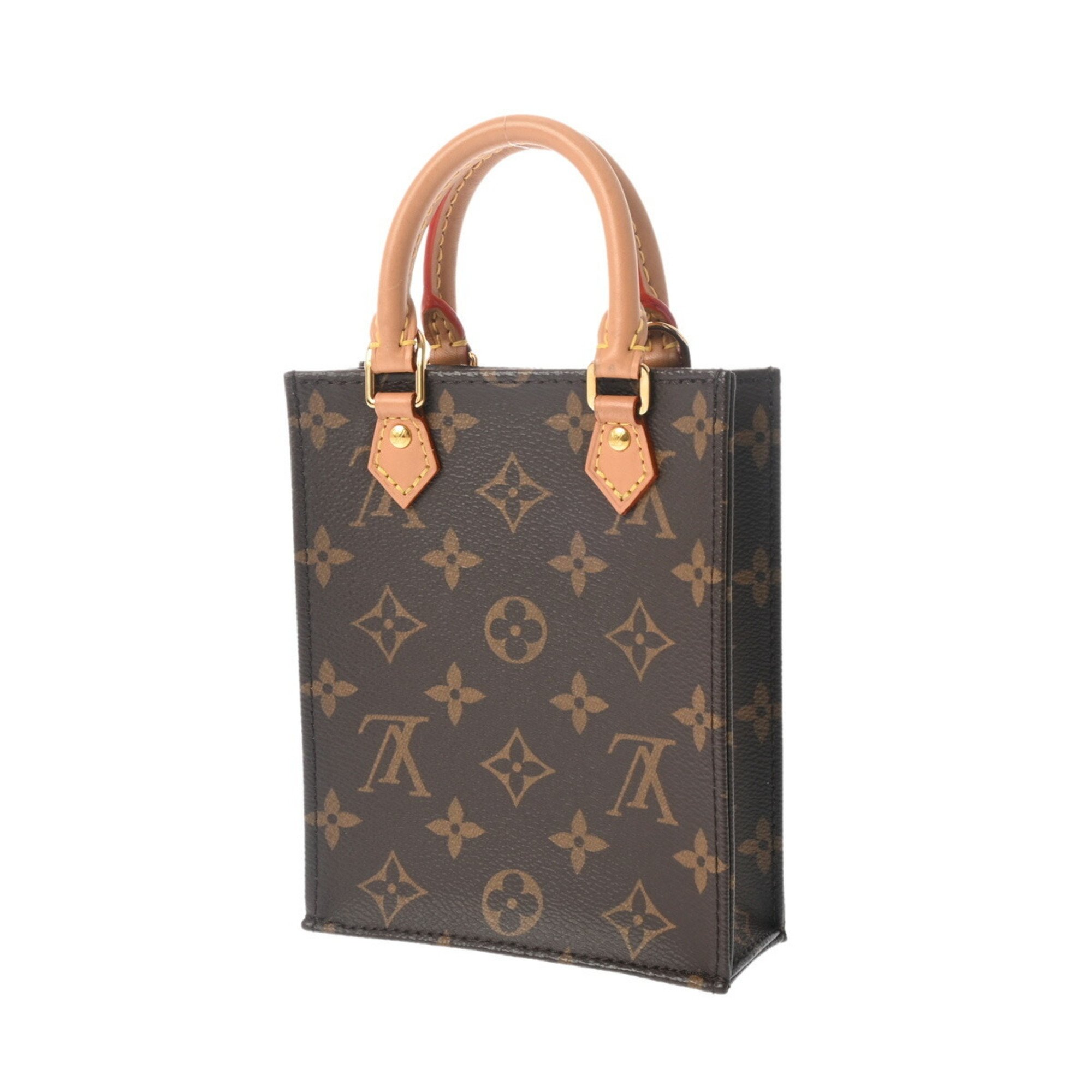 LOUIS VUITTON Louis Vuitton Monogram Petite Sac Plat Brown M69442 Women's Canvas Handbag