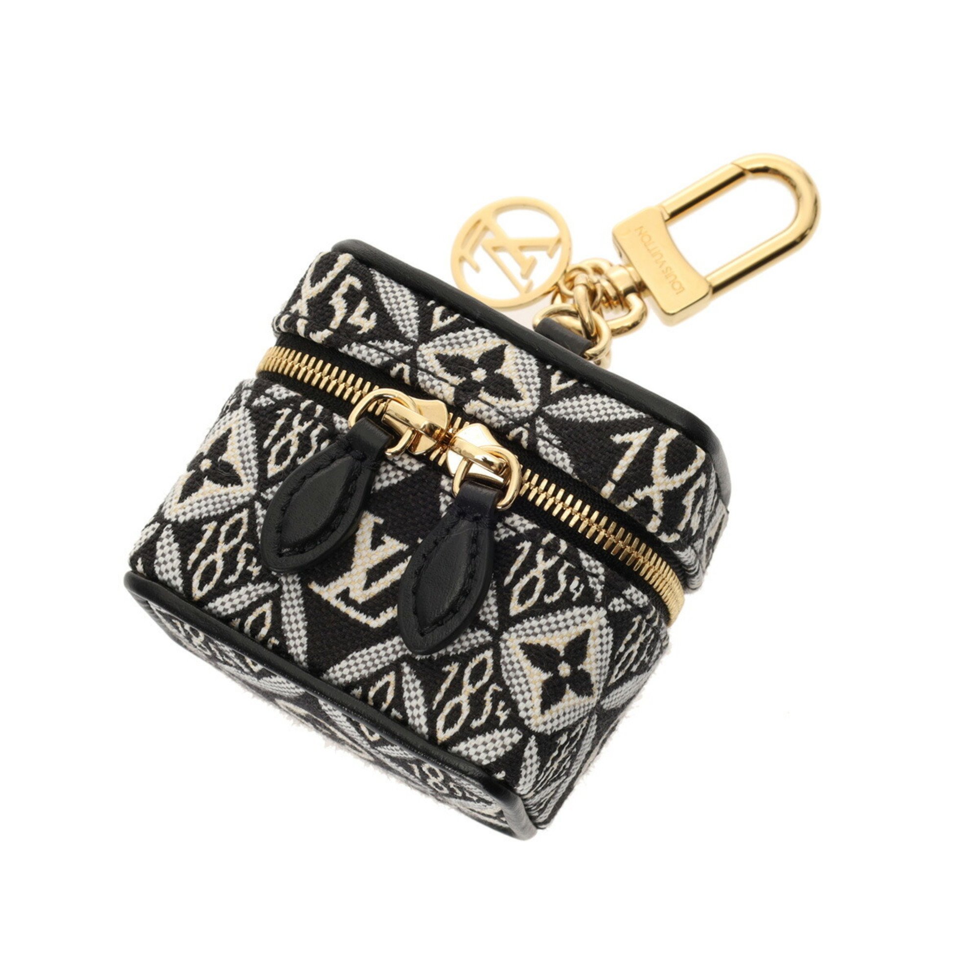 LOUIS VUITTON Louis Vuitton Porte-Clé Vanity Bag Charm Black Women's GP Monogram Jacquard Keychain