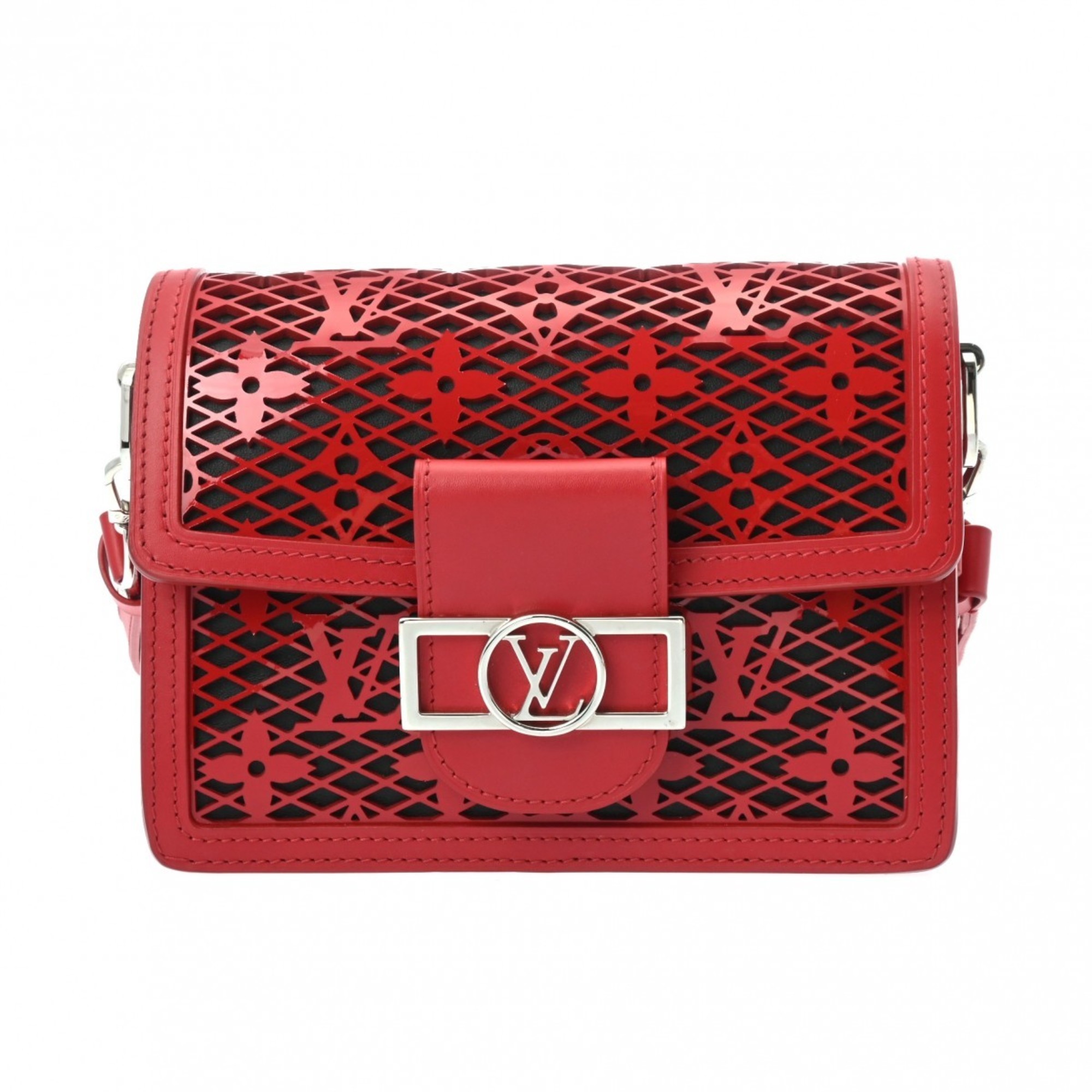 LOUIS VUITTON Louis Vuitton Monogram Mesh Dauphine MINI Red M20359 Women's Leather Shoulder Bag