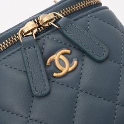 CHANEL Chanel Matelasse Coco Ball Chain Pouch Blue Navy AP1447 Women's Lambskin Shoulder Bag